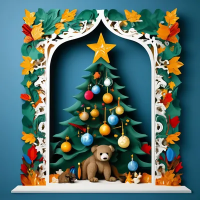Зеленая рождественская елка вектора бумаги выреза Иллюстрация вектора -  иллюстрации насчитывающей приветствие, торжество: 35674552
