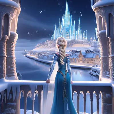 Скачать обои девушка, снег, арт, Frozen, Elsa, Эльза, Холодное сердце,  раздел фильмы в разрешении 1600x900