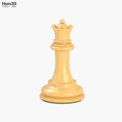 Шахматная фигура Ферзь Белый цвет 3D модель - Скачать Хобби и Быт на  3DModels.org