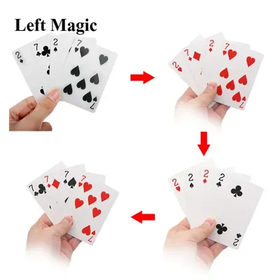 4 карты от 7 до 2 трансформатор магические трюки магический реквизит  крупным планом улица волшебный трюк игральные карты аксессуары Комедия |  AliExpress