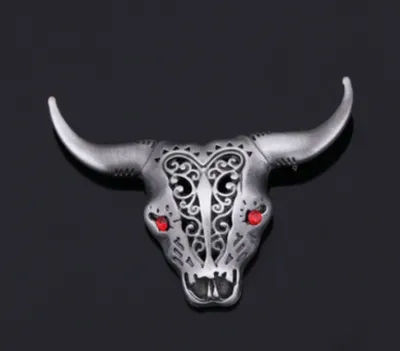 Черная голова быка в стиле логотипа…» — создано в Шедевруме