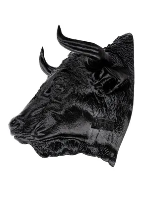 Чёрный силуэт головы быка. Иконка животного Векторное изображение ©natbasil  251447086
