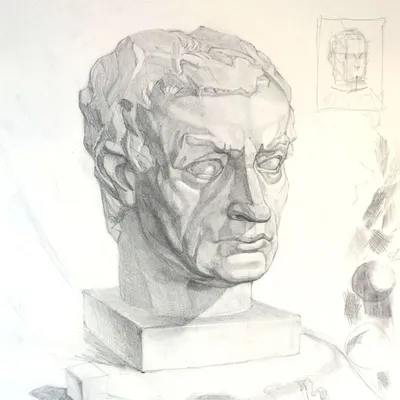 Картина Гипсовая голова Гаттамелаты #776 | Арт галерея GMOT