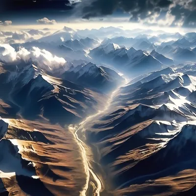 Картина Пейзаж маслом \"Северный Кавказ. Здесь горы встречаются с небом…\"  60x90 AR220502 купить в Москве