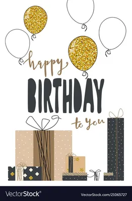 Happy Birthday greeting hand drawn modern card background. Vector  illustration. Downl… | Birthday card drawing, Happy birthday greetings, Happy  birthday card design