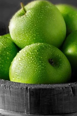 Зеленые яблоки iPhone 4 (4S) обои - 640x960 | Fruit, Groenten, Wallpaper