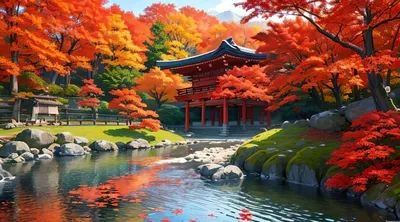 японский храм осенью Full Hd обои, осень в ноябре осенние пейзажи храма  кударадзи в сиге, Hd фотография фото, небо фон картинки и Фото для  бесплатной загрузки