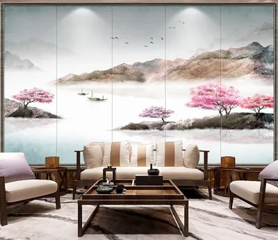 Наклейка интерьерная для декора на стену \"Японские пейзажи - Журавли\"  купить по выгодной цене в интернет-магазине OZON (324717512)