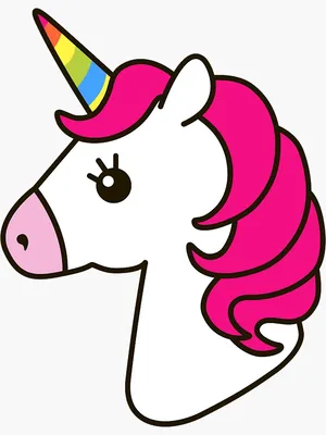 Unicorn Drawing Cartoon, unicorn, unicorn, chibi, head\" Sticker for Sale by  BlackDiamond96 | Redbubble
