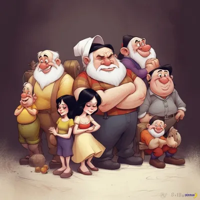 Картина на холсте с изображением героев мультфильма «Белоснежка и семь  гномов» | AliExpress