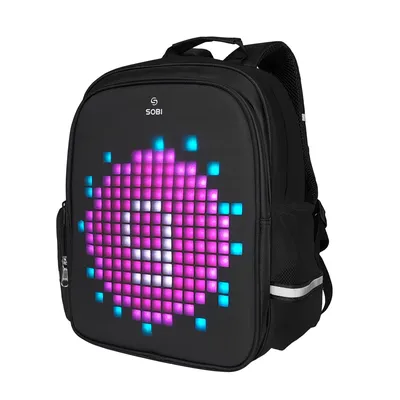 Школьный рюкзак Sobi Pixel Kids SB9701 Black с пиксельным LED экраном  купить в Украине