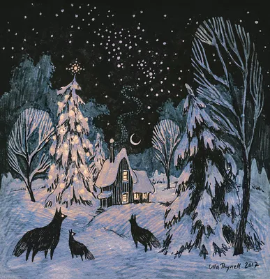 Рисунок карандашом,зима,ночь,…» — создано в Шедевруме