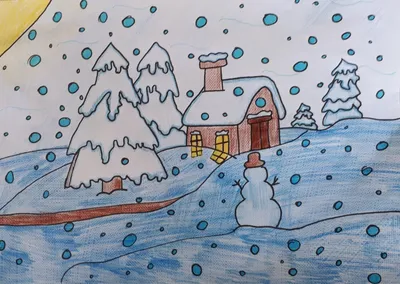 Зима детские рисунки карандашом легкие и красивые (44 фото) » рисунки для  срисовки на Газ-квас.ком