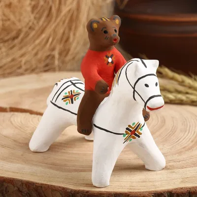 Сувенир\"Медведь на коне\", каргопольская игрушка - купить в Москве, цены на  Мегамаркет