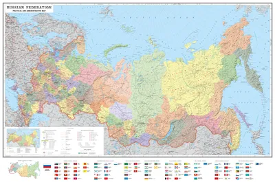 Географическая Физическая карта России купить в гагазине КАРТЫ.РУ