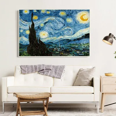 Картина для интерьера \"Звездная ночь\", художник – Ван Гог. Купить.