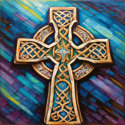 Кельтский крест из серебра 925 пробы с чернением