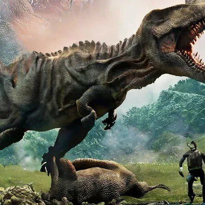 Травоядные и хищные динозавры 🦕 …» — создано в Шедевруме