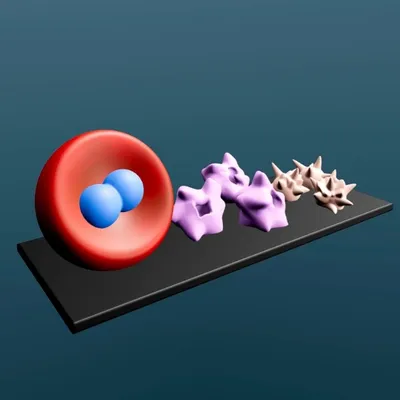 Клетки крови под микроскопом 3d рендеринг клетки крови в вене концепция  медицины или день донора | Премиум PSD Файл