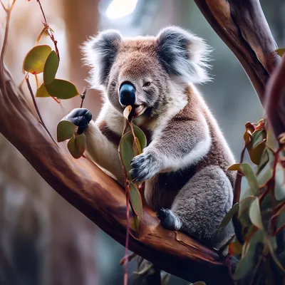 спящая коала на ветке дерева циновка для животных - TenStickers