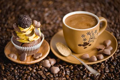 Доброе утро+чашка кофе+пирожное» — создано в Шедевруме