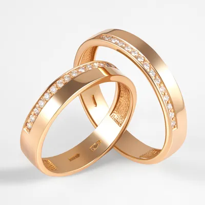 Обручальные кольца Love Rose Gold 585 с бриллиантами • Hotchkis Jewelry