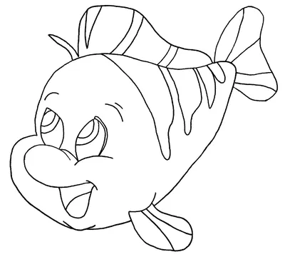 Раскраски Раскраска Сказки Контурные рисунки для раскрашивания сказочная  рыбка скачать бесплатно и распечатать Раскраски Рыбы, Раскраска Флаундэр  Морские животные.