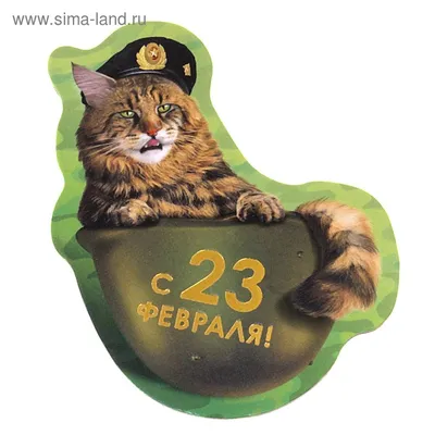 Магнит \"С 23 Февраля\" с котом (544646) - Купить по цене от 18.54 руб. |  Интернет магазин SIMA-LAND.RU