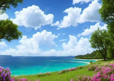 красивые природные пейзажи на пляже летом, природа, пляж, лето фон картинки  и Фото для бесплатной загрузки