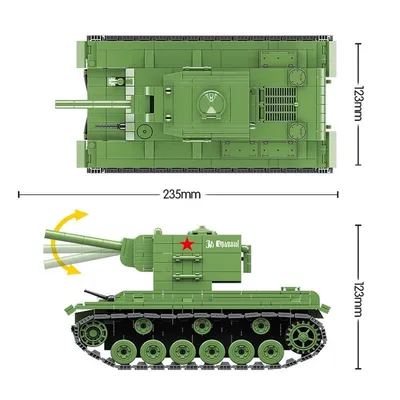 WW2 KV-2 Soviet Heavy Army Tank — Brick Block Army