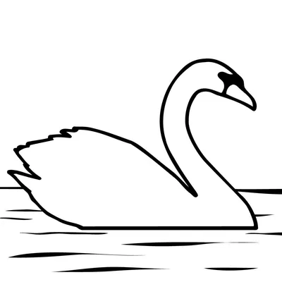 Лебедь контурный рисунок (21 фото) » Рисунки для срисовки и не только