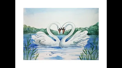 Детский рисунок лебедя из сказки о царе Салтане - YouTube