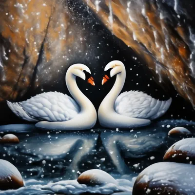 Картинки нарисованная лебеди на озере (66 фото) » Картинки и статусы про  окружающий мир вокруг