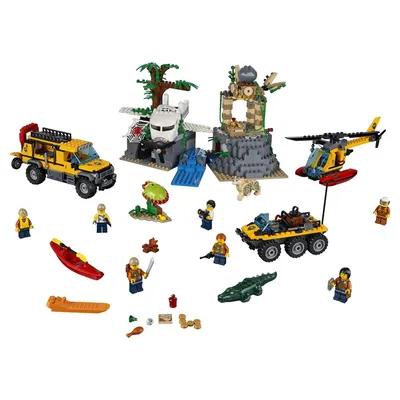 Купить конструктор LEGO City Jungle Explorers База исследователей джунглей  (60161), цены на Мегамаркет | Артикул: 100000093172