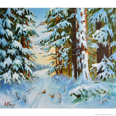 Лесной пейзаж на холсте - купить картины с лесом маслом | Print4you