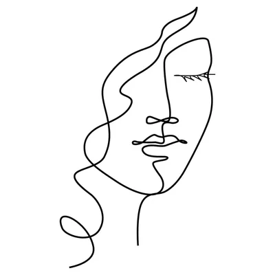 Лицо девушки рисунок одной линией - 69 фото