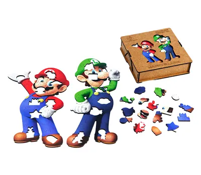 Деревянный пазл «Марио и Луиджи» купить в Москве | Active Puzzles