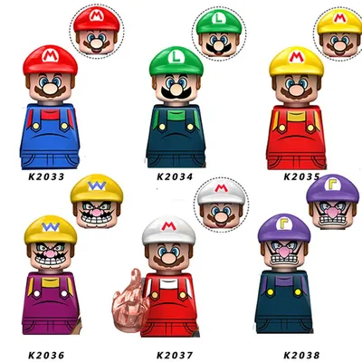 Мини-конструктор KDL805 в стиле Super Mario Bros, аниме фигурка Луиджи  валуиджи, сборка грибов, детская сборная игрушка, кирпич | AliExpress