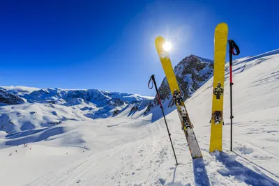 Обои зима, горные лыжи, горный склон, winter, skiing для рабочего стола  #297876
