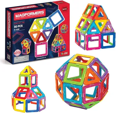 Amazon.com: Magformers Basic Set (30 pieces) magnetic building blocks,  educational tiles, STEM toy - 63076 , Rainbow : Everything Else