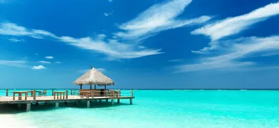 Обои на рабочий стол Красивый закат на океанском побережье, Мальдивские  острова, обои для рабочего стола, скачать обои, обои бесплатно