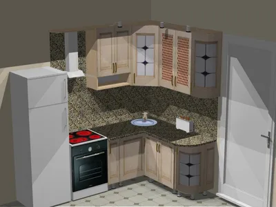 Маленькая угловая кухня в современном стиле №1 – Дизайн-Мебель
