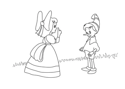 Online coloring pages Coloring Buratino and Malvina , Coloring .