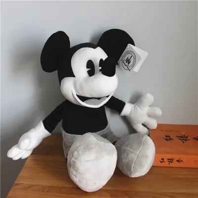45 см Классические черно-белые ретро Микки Маус плюшевые игрушки мягкие  куклы для мальчиков для детей подарки на день рождения | AliExpress