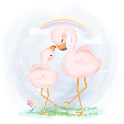 милые фламинго и цветы с листьями дети печать тропического дизайна фламинго  на белом фоне. Иллюстрация вектора - иллюстрации насчитывающей конструкция,  естественно: 225856532