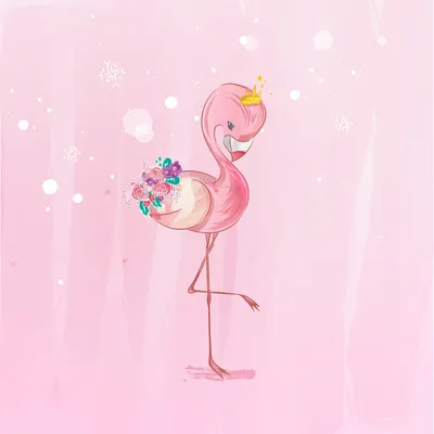 Иллюстрация Фламинго, милый птиц в стиле детский | Illustrators.ru