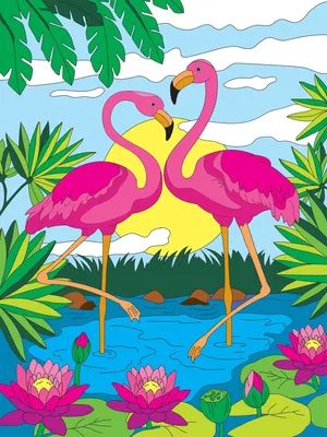 Розовый фламинго рисунок карандашом - 63 фото