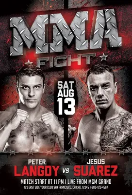 MMA Fight Flyer Template for Photoshop | Awesomeflyer.com