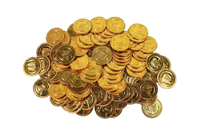 Золотые монеты Пиратский сундук 100 шт купить по выгодной цене в  интернет-магазине OZON (240195856)
