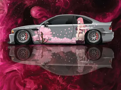Аниме автомобиль Livery японский тема боковая обмотка Автомобиля Литой  Винил обертка Универсальный Размер Премиум розовый Аниме автомобиль  наклейка | AliExpress